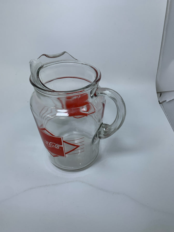 VTG LARGE GLASS PITCHER.