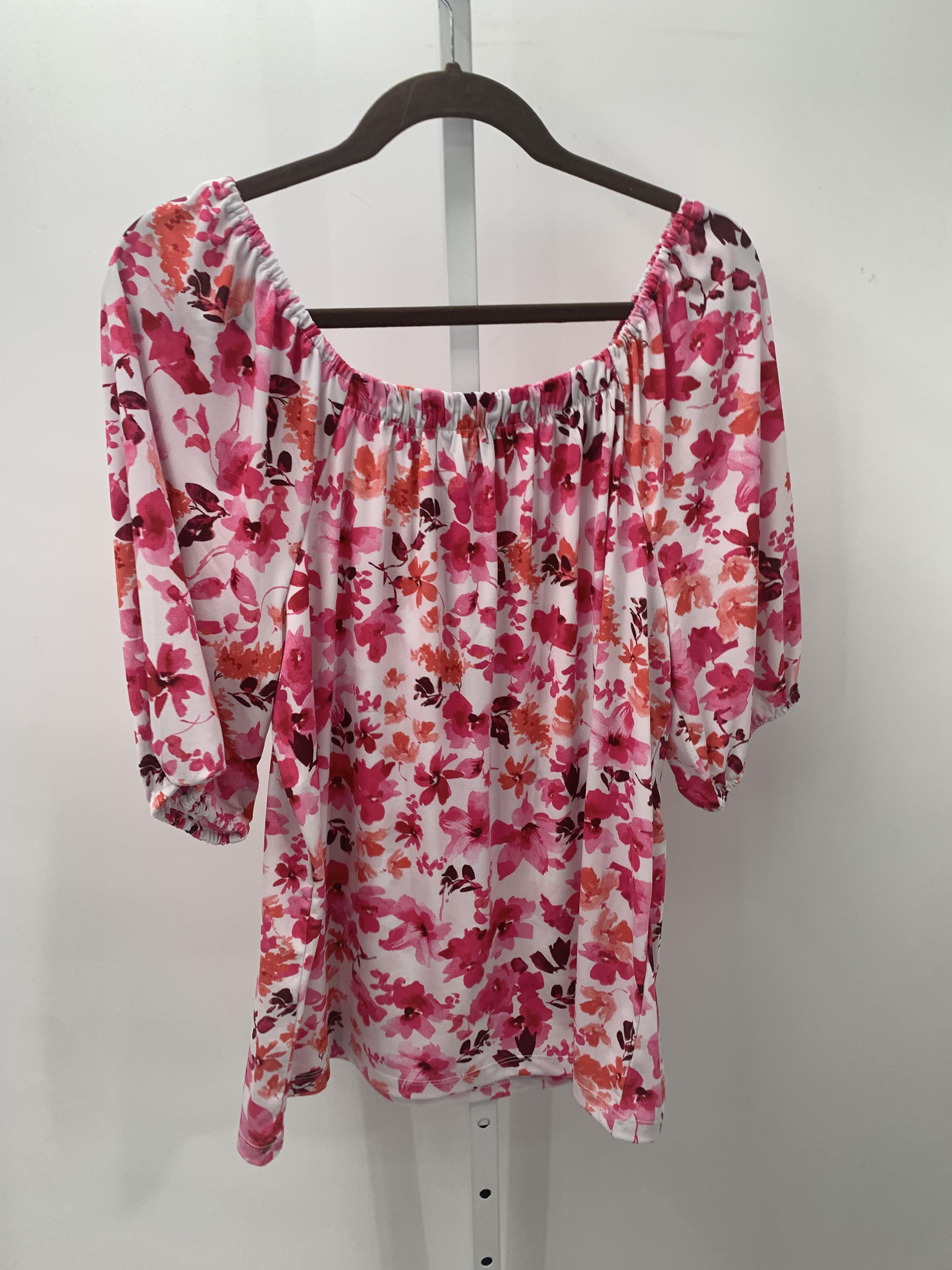 Susan Graver Size Large Misses Short Sleeve Shirt