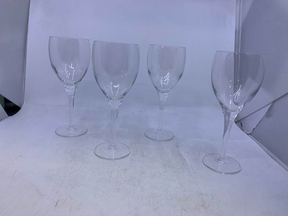 4 CRYSTAL WINE GLASSES- IN BOX