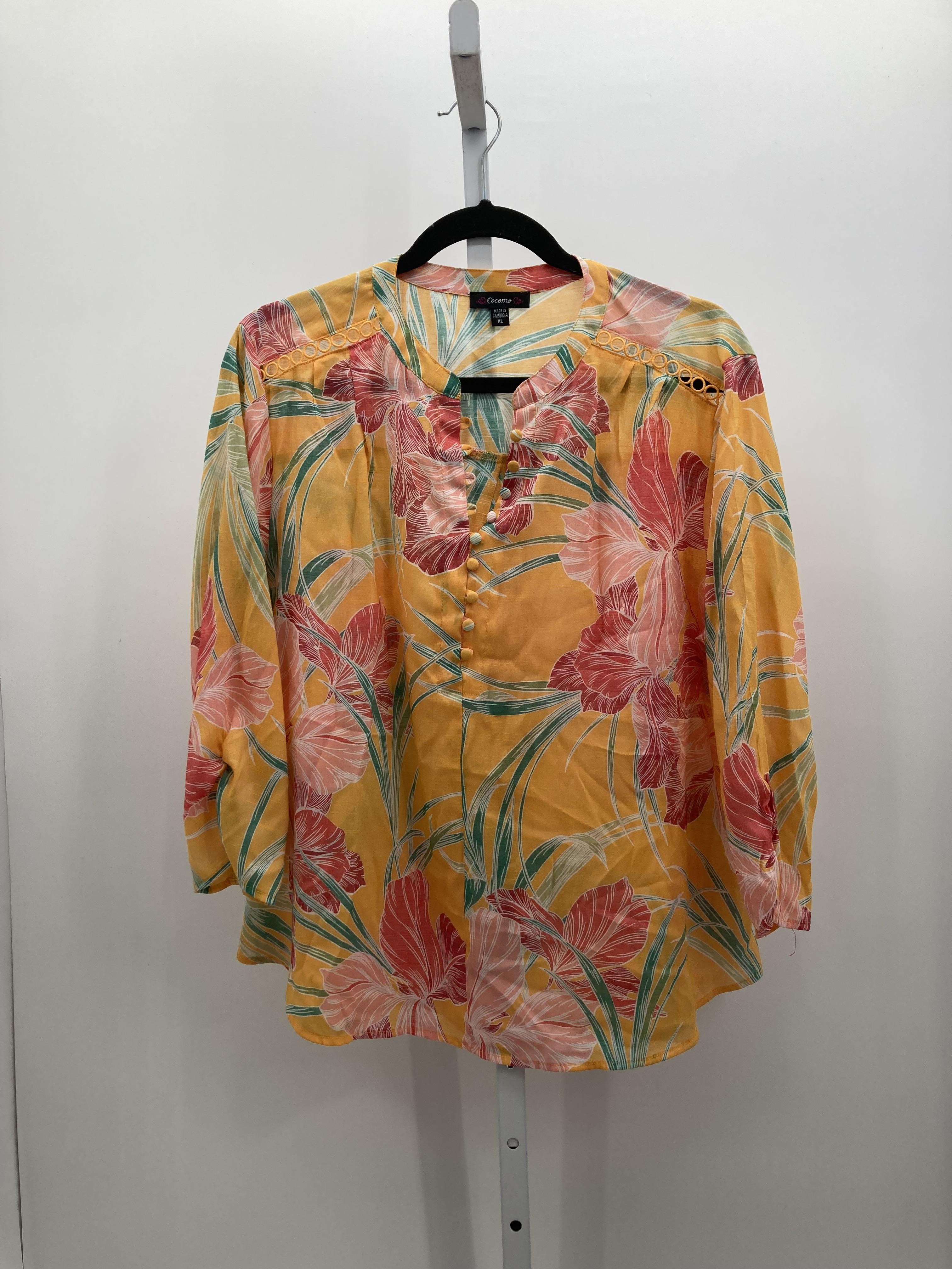 cocomo Size Extra Large Misses 3/4 Sleeve Shirt