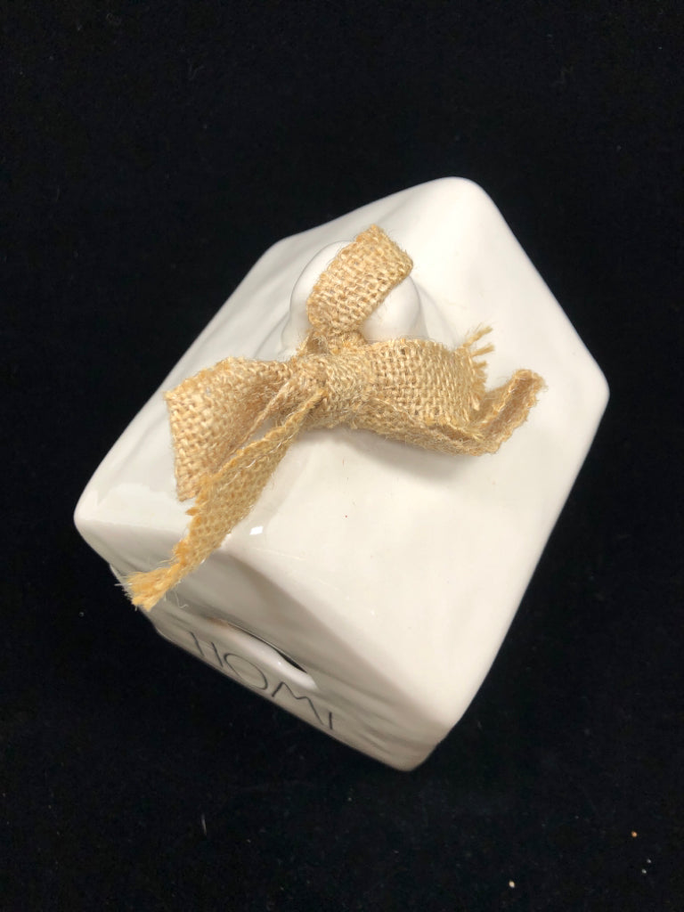 RAE DUNN CERAMIC "HOME" BIRDHOUSE.