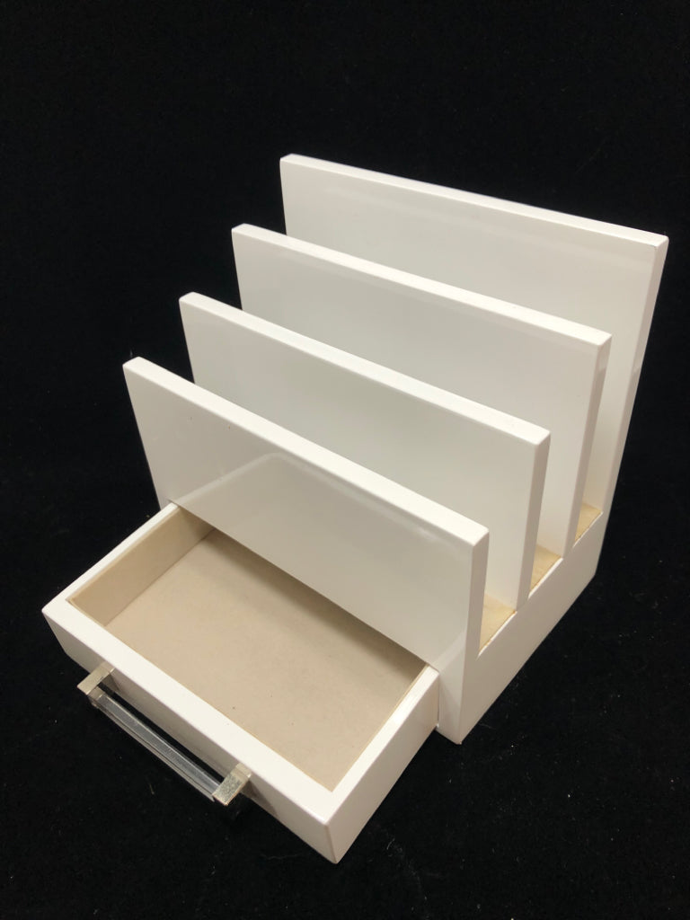 MAX STUDIO WHITE LETTER ORGANIZER W/DRAWER.