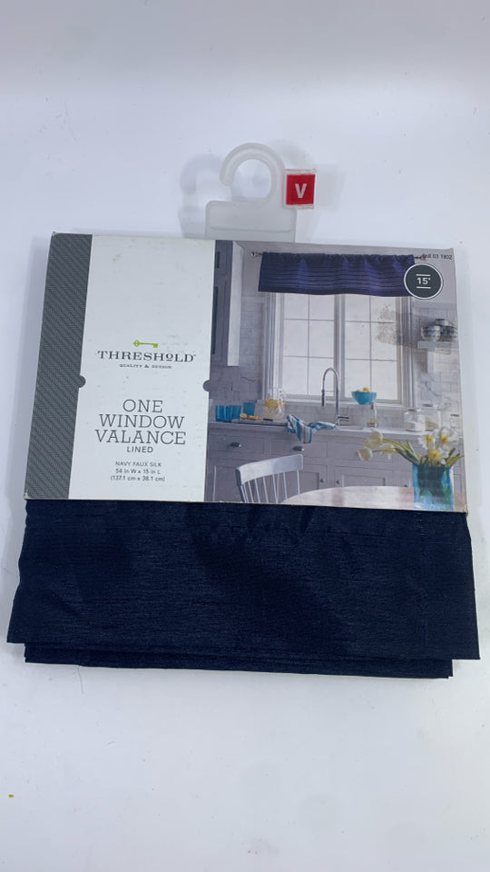 NEW NAVY WINDOW VALANCE.