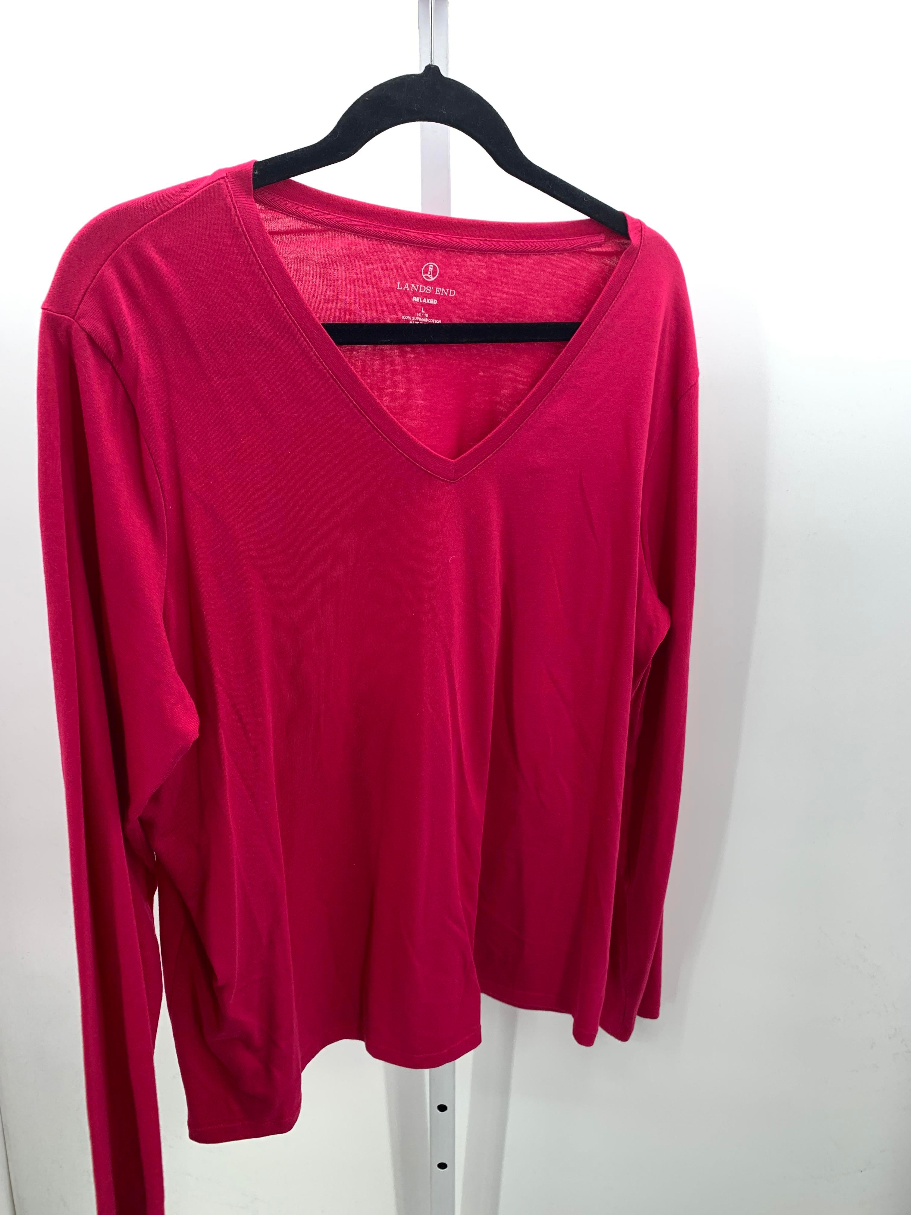 Lands End Size Large Misses Long Sleeve Shirt