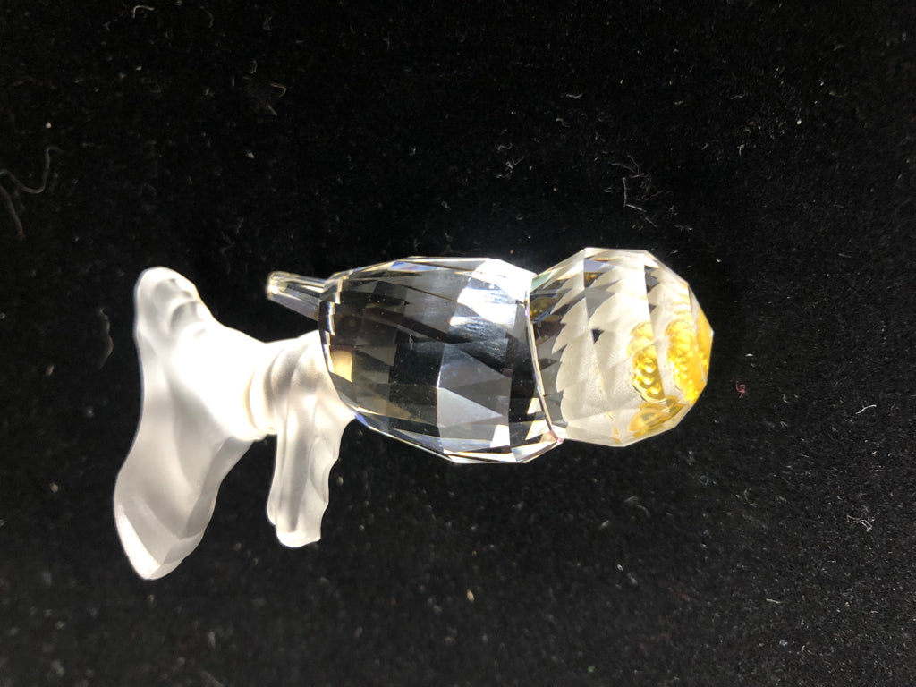 CRYSTAL OWL ON BRANCH W/GREEN EYES SWAROVSKI.