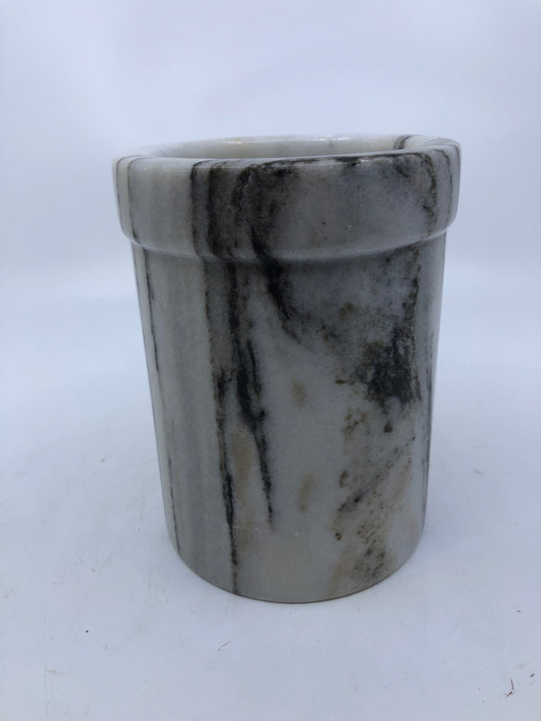 BLACK AND WHITE MARBLE WINE BOTTLE COOLER.