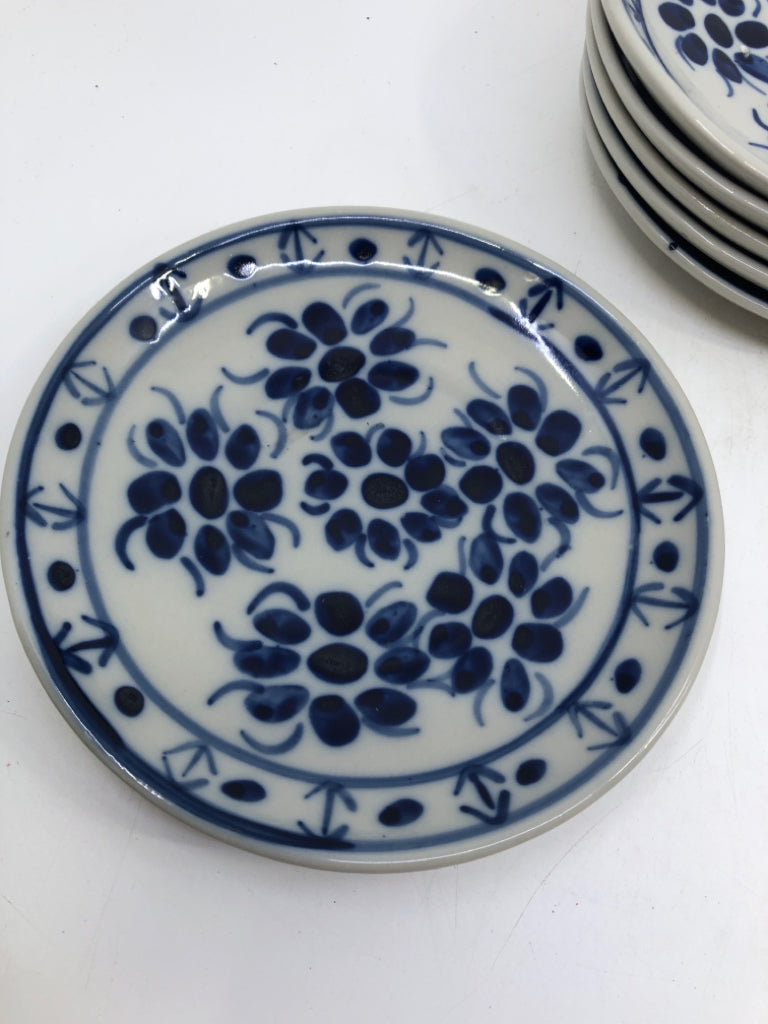 20 PC GREY/BLUE FLOWER DISH SET-SVC 6.