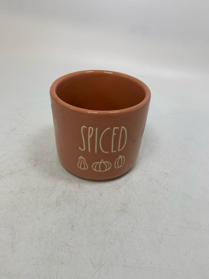 RAE DUNN PALE ORANGE SPICED PLANTER.