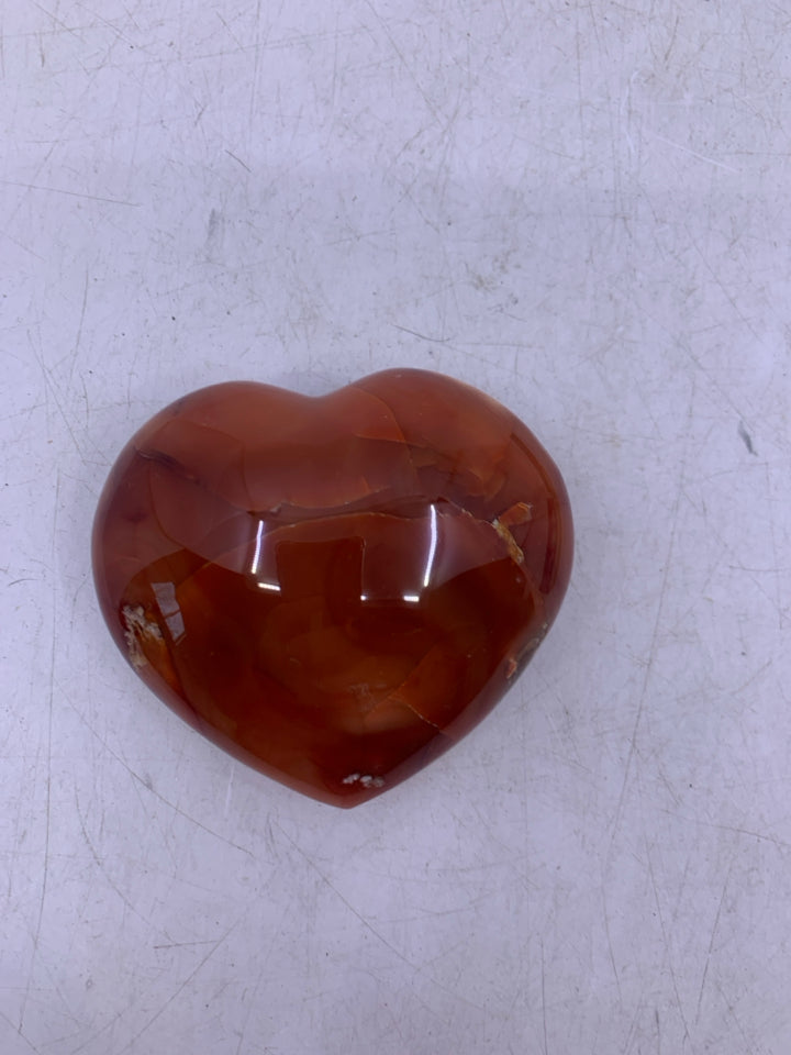 DARK ORANGE STONE HEART GLOSSY.