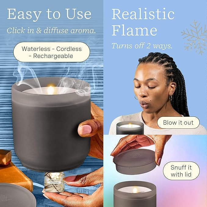 Flameless Candle Diffuser with 2 ClickWicks® - Winter Edition - New