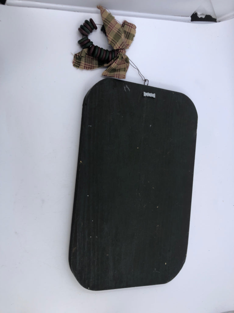 PRIMITIVE GREEN DECORATIVE CHECKER BOARD.