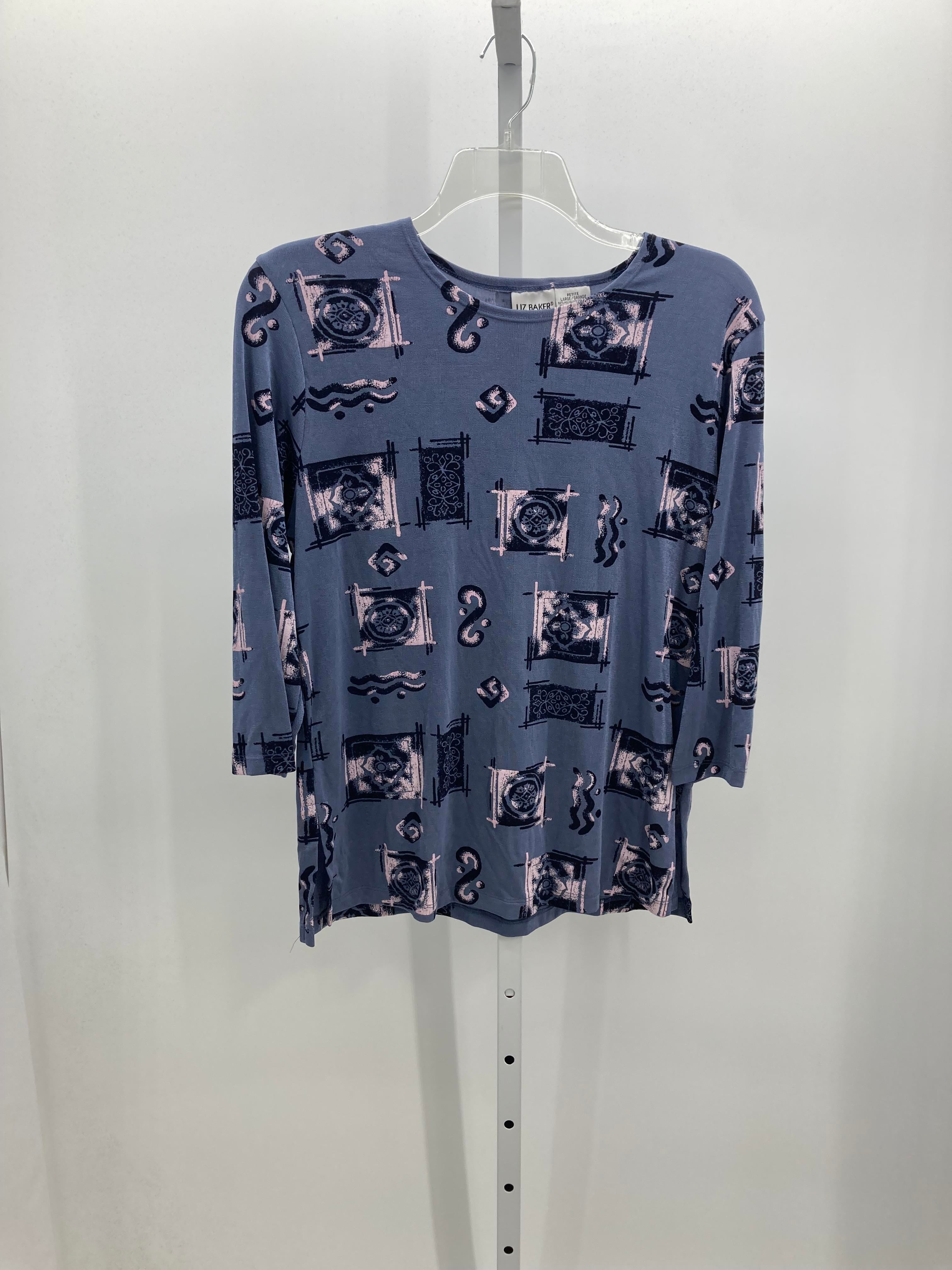 Liz Baker Size Large Petite Petite 3/4 Sleeve Shirt