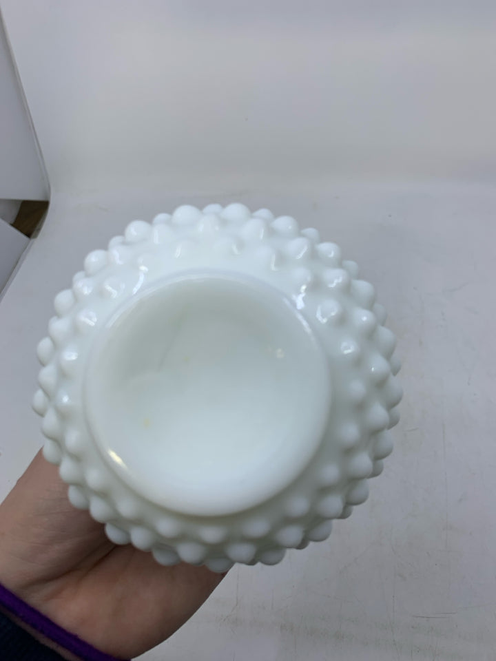 VTG HOBNAIL ROUND BUD VASE.