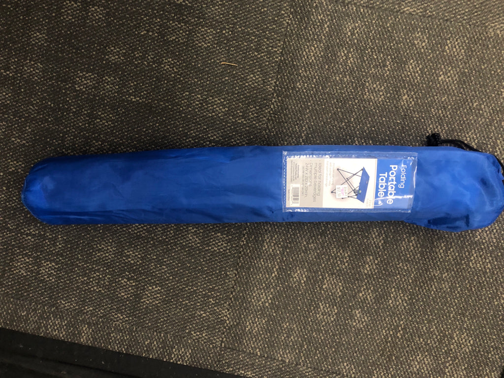 BLUE FOLDING PORTABLE TABLE.