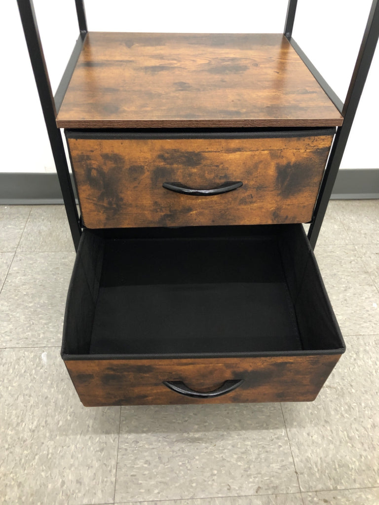 FAUX WOOD STANDING LIGHT WEIGHT CLOSET W/ 2 DRAWERS.