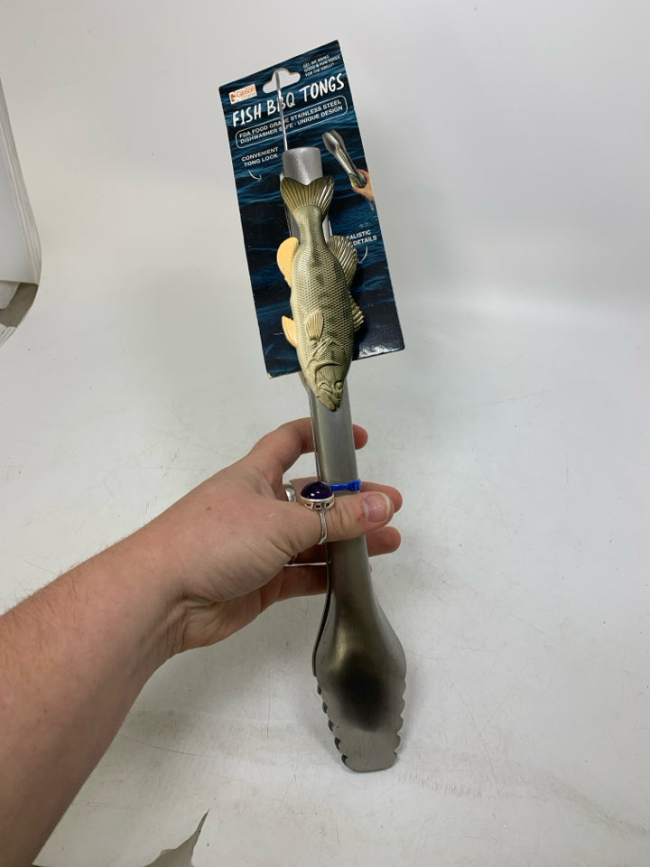 NWT FISH BBQ TONGS.