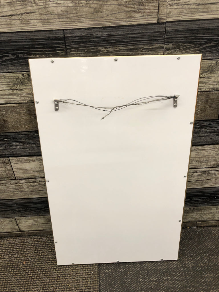 GOLD FRAMED WALL MIRROR.