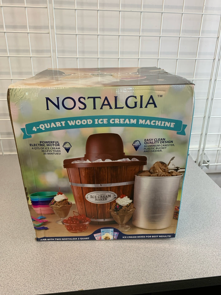 NIB NOSTALGIA ICE CREAM MACHINE.
