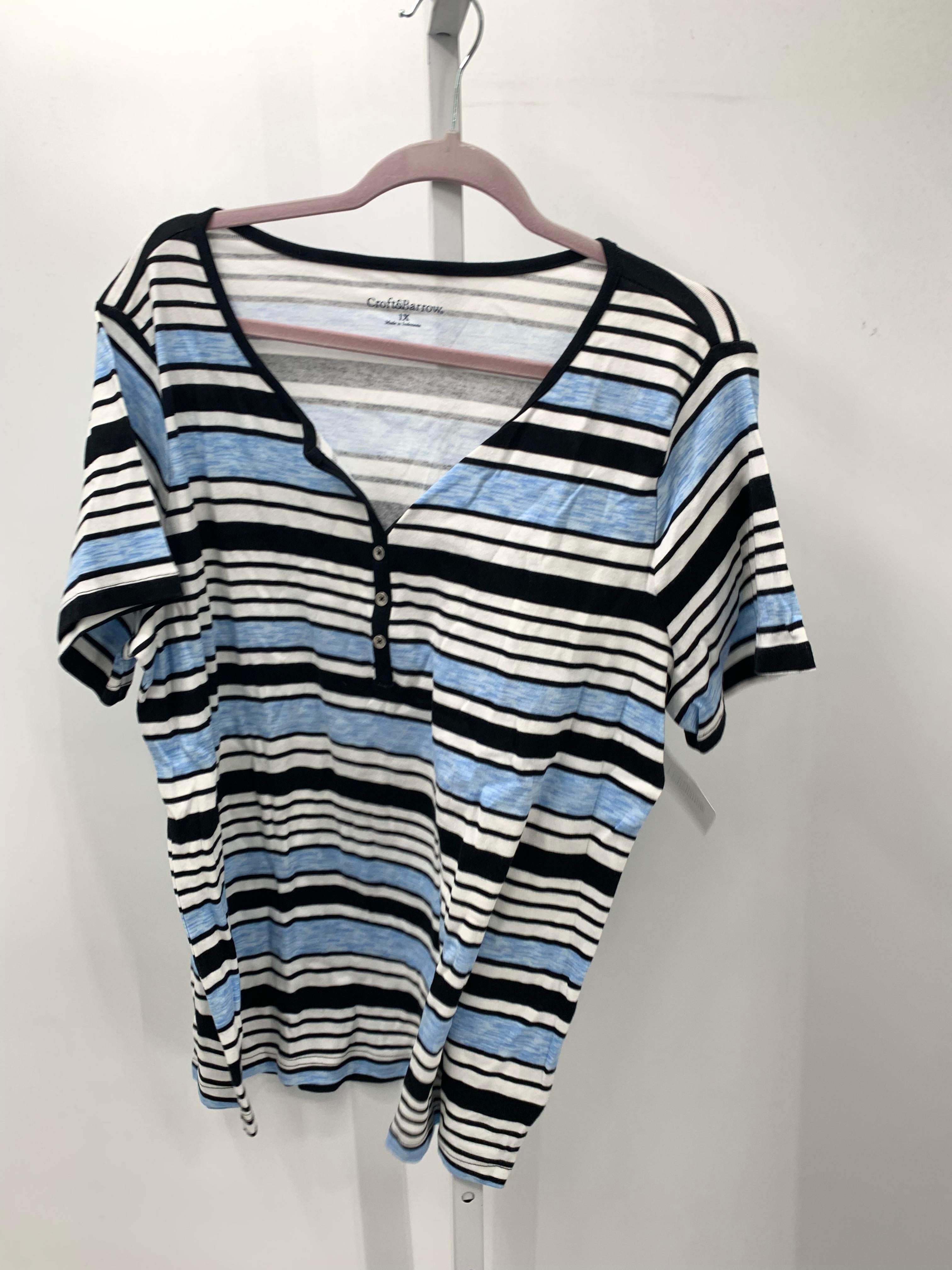 Croft & Barrow Size 1X Womens Short Sleeve Shirt