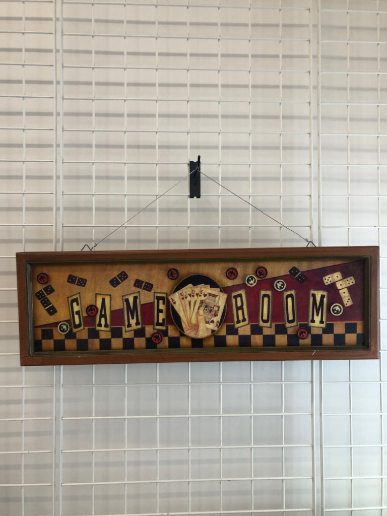 "GAME ROOM" LAYERED WALL HANGING.