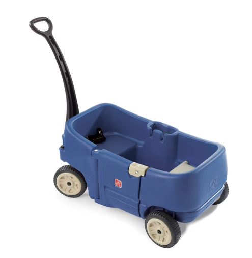 Step2 Wagon for Two Plus Blue Foldable Wagon for Kids with Seats