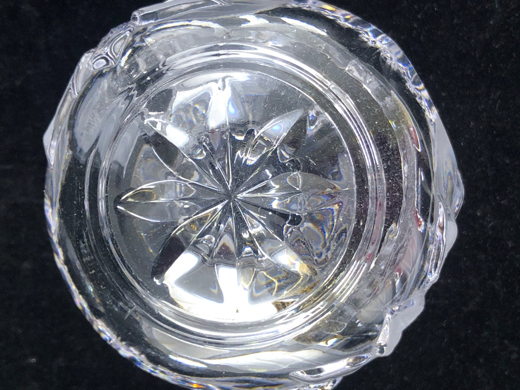 MIKASA CLEAR CRYSTAL VOTIVE CANDLE HOLDER FLORAL ETCHED.