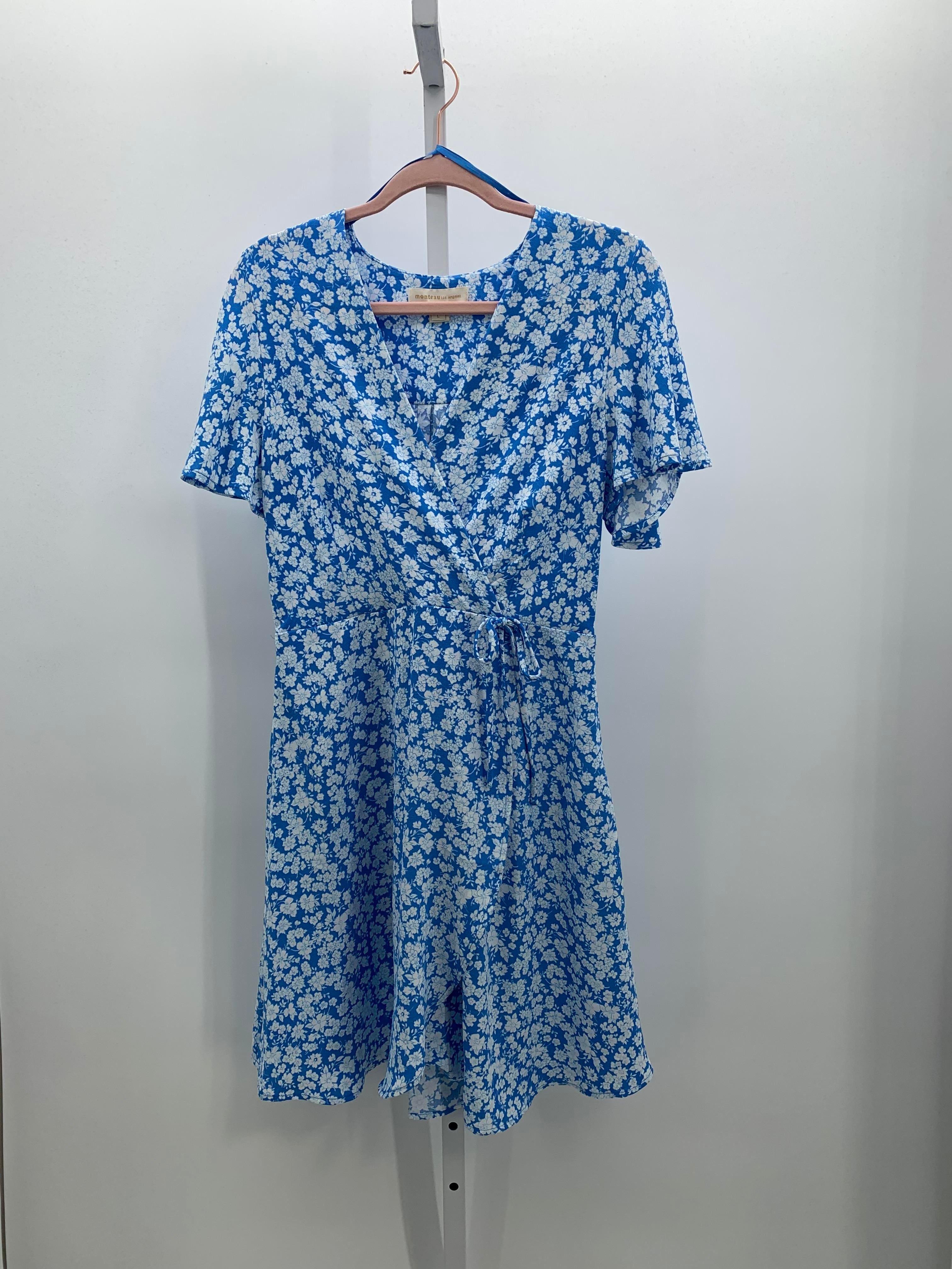 monteau Size Large Misses Short Sleeve Dress