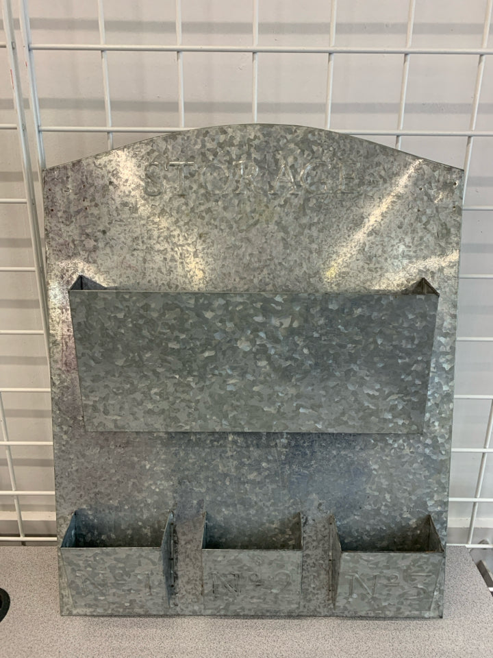 GALVANIZED METAL MAIL SORTER.