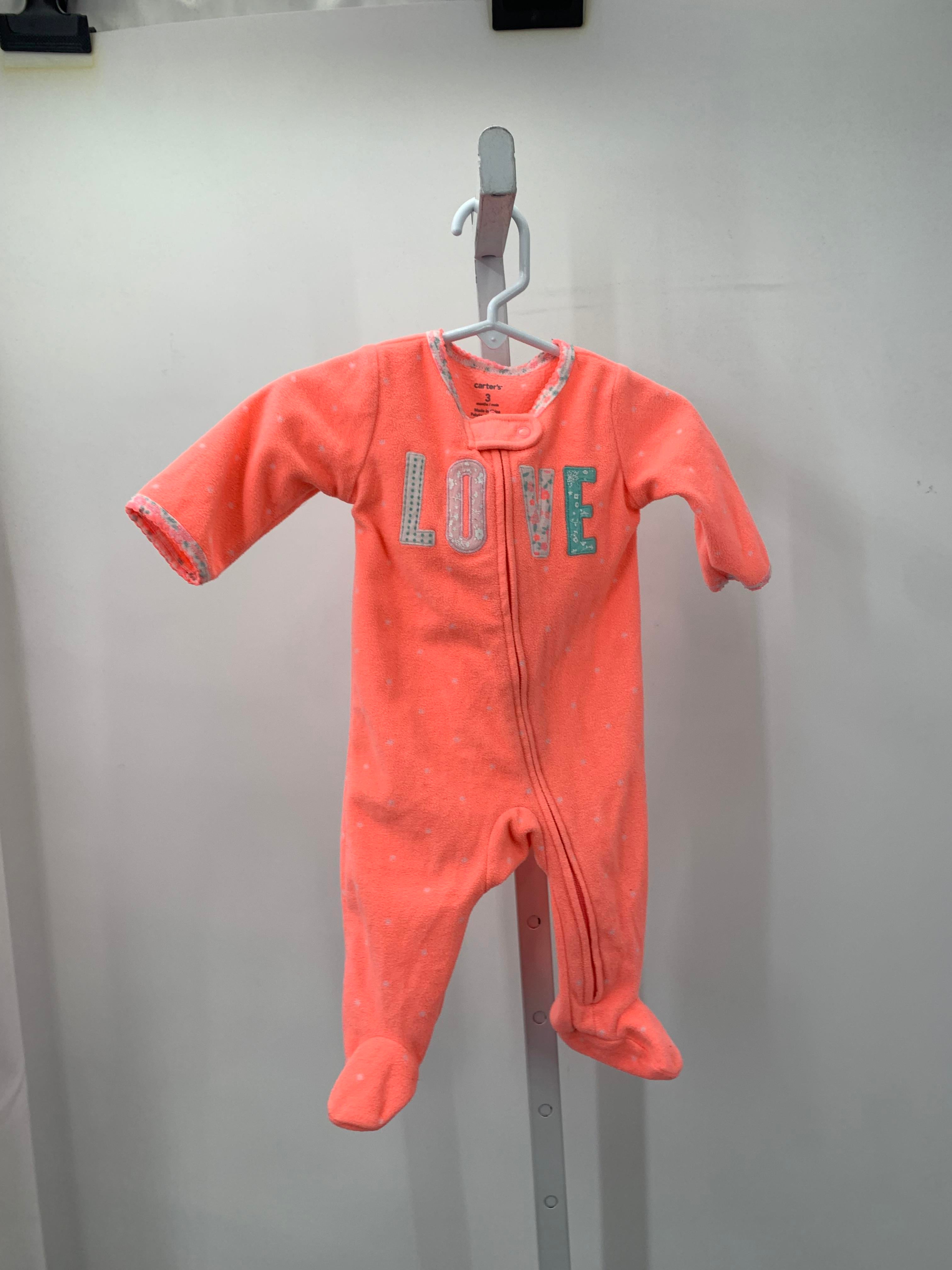 Carters Size 3 Months Girls Long Slv. Romper
