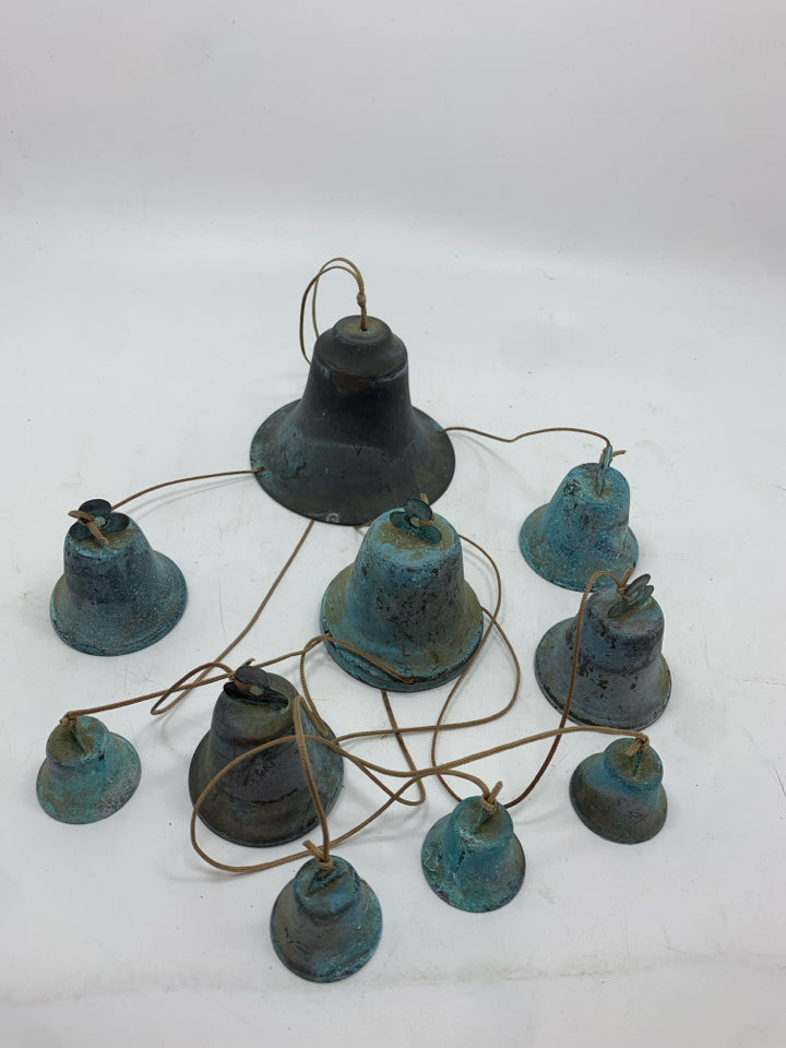 BLUE RUSTIC BELL WINDCHIME.