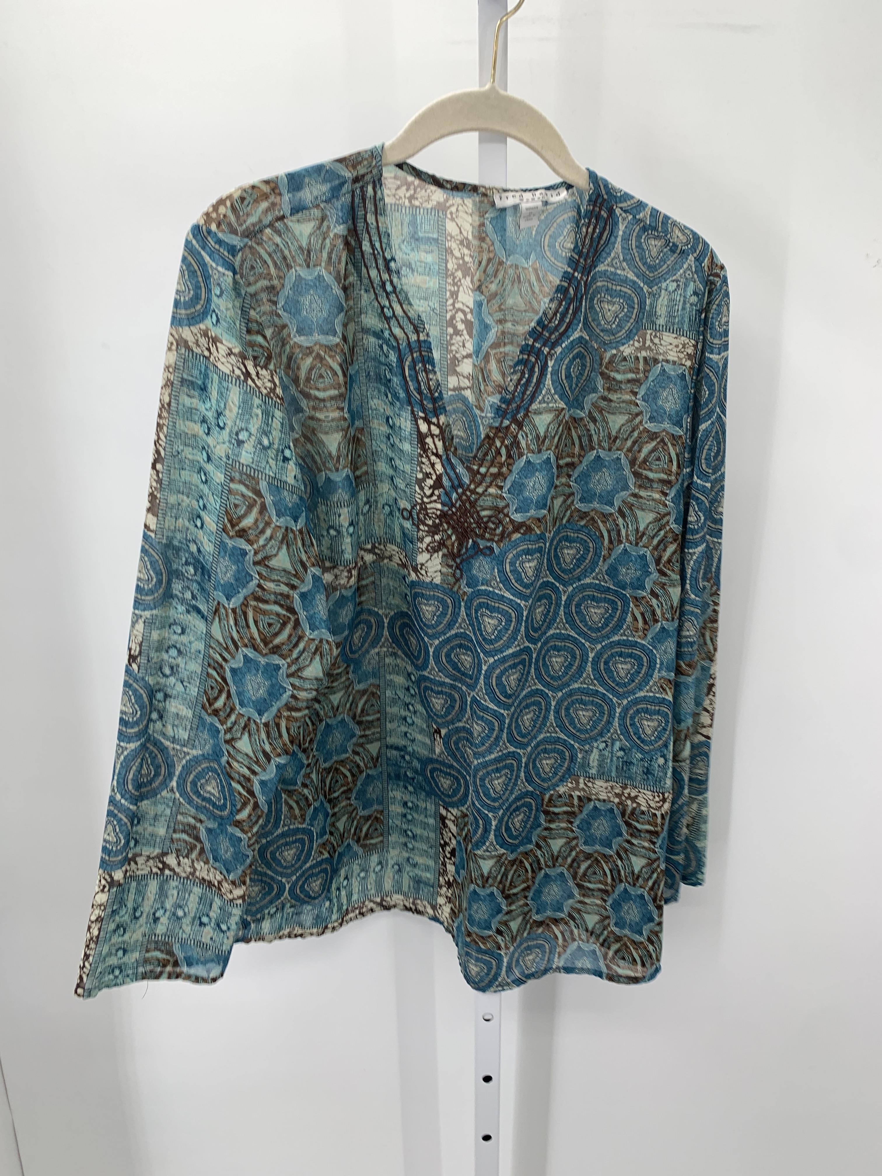 Fred David Size 1X Womens Long Sleeve Shirt