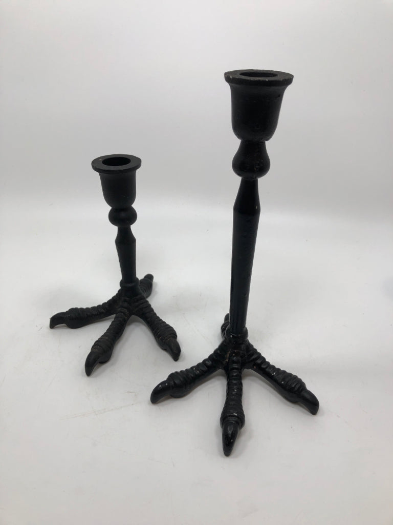 2 CROW TALONS CANDLE STICK HOLDERS.