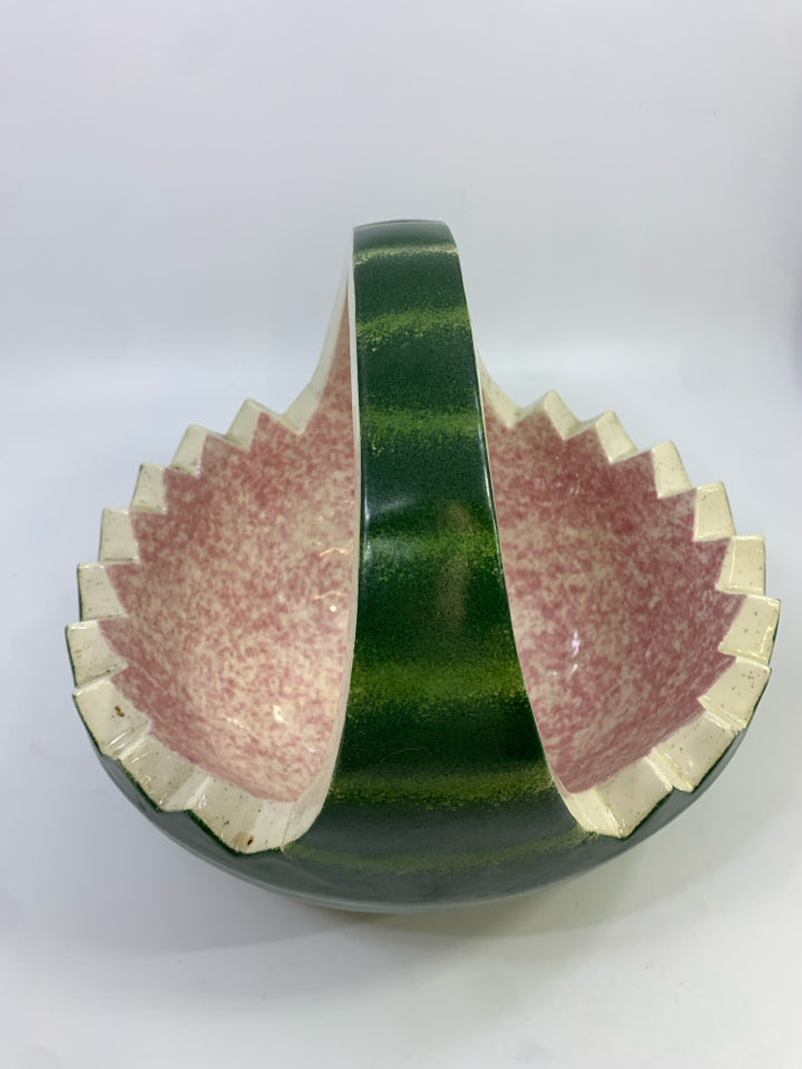 CERAMIC WATERMELON BASKET.