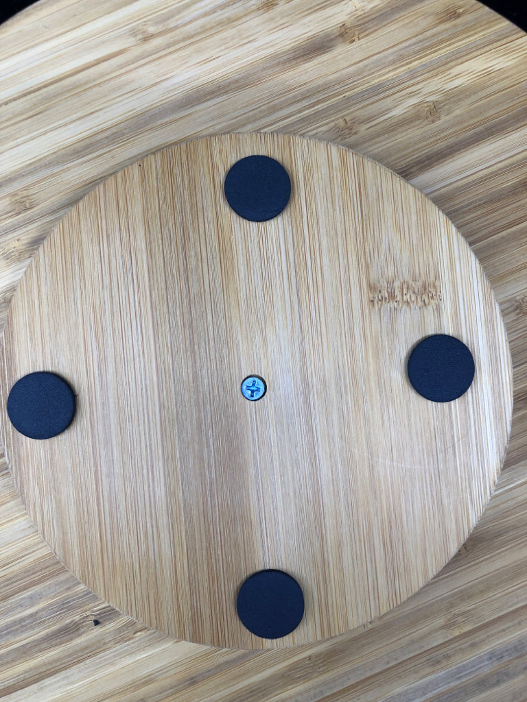 FRESH FLOWERS W/ BLUE TRUCK WOOD LAZY SUSAN.