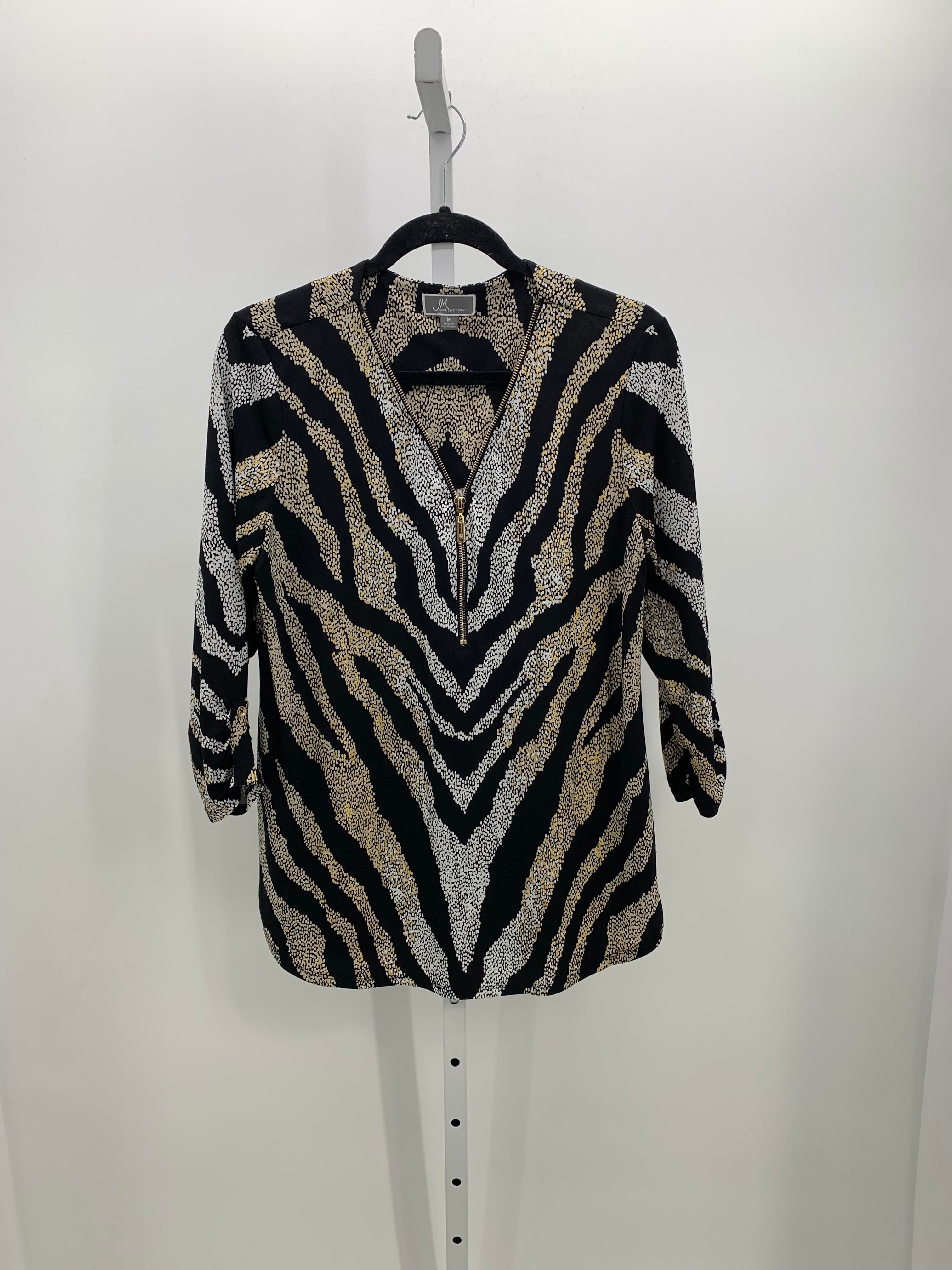 JM Collection Size Medium Misses 3/4 Sleeve Shirt