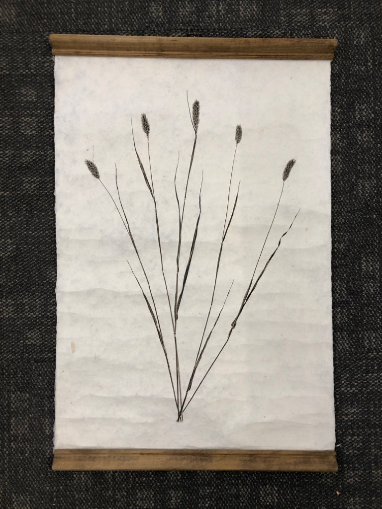 WHEAT IMAGE ON PAPYRUS SCROLL WALL HANGING.