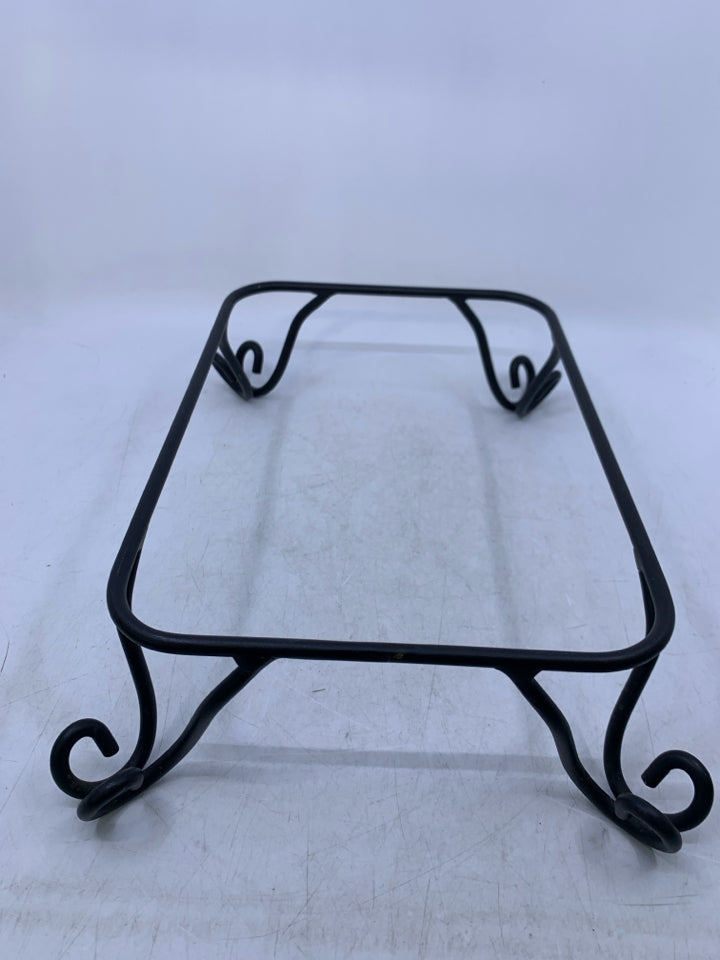 WROUGHT IRON RECTANGULAR PEDESTAL STAND.