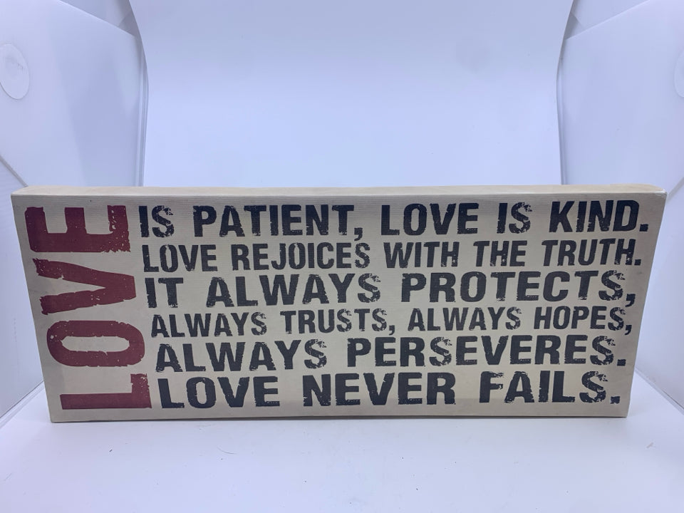LOVE IS - RECTANGLE CANVAS WALL ART.