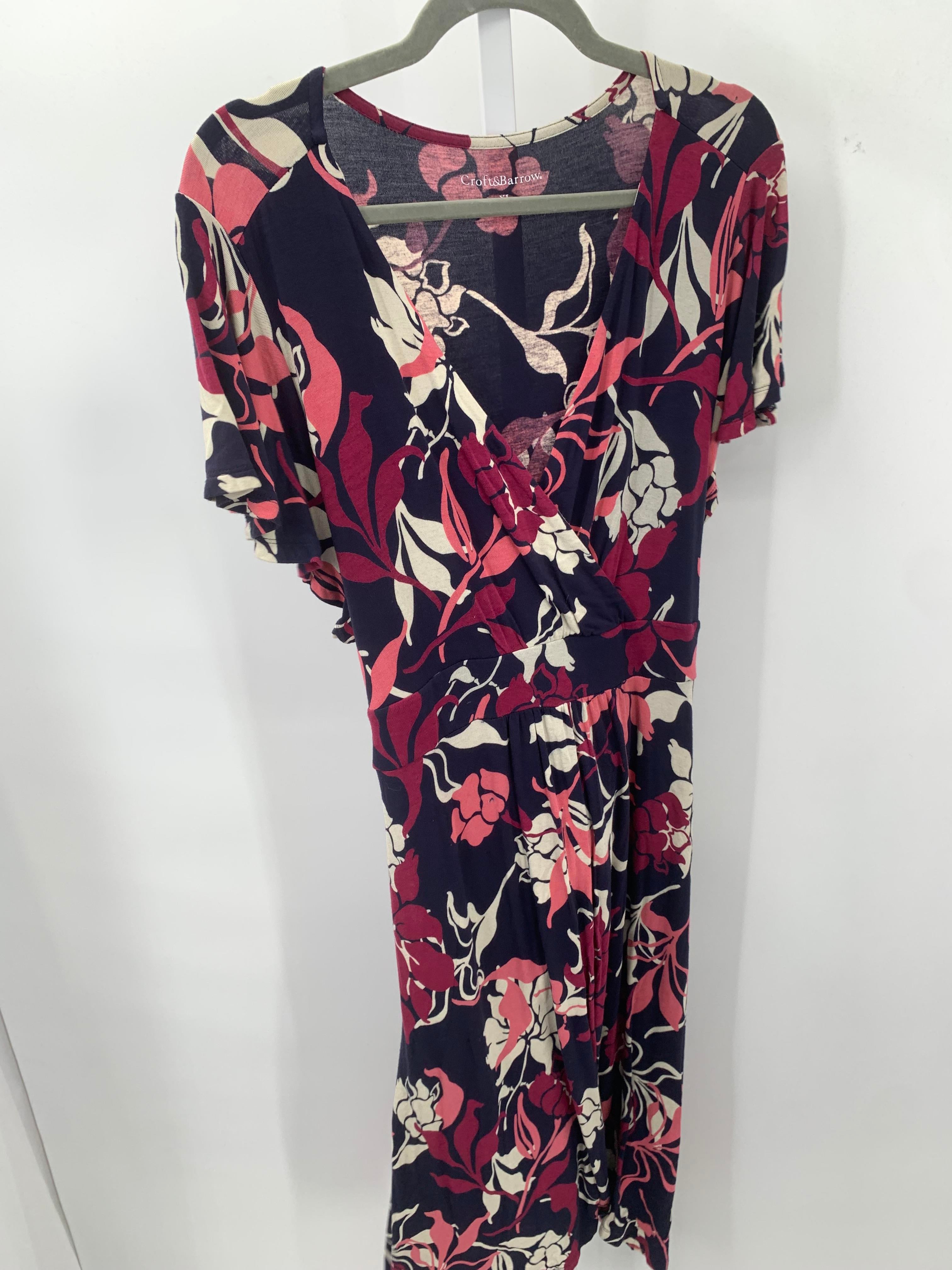 Croft & Barrow Size Extra Large Misses Short Sleeve Dress