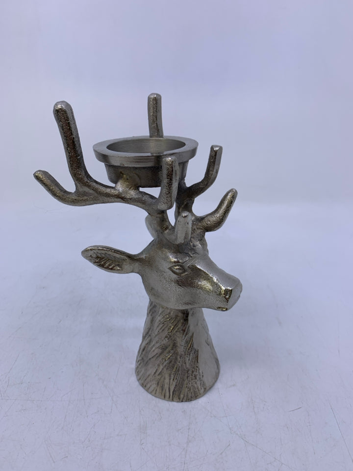 STAG/ DEER METAL TEA LIGHT HOLDER.