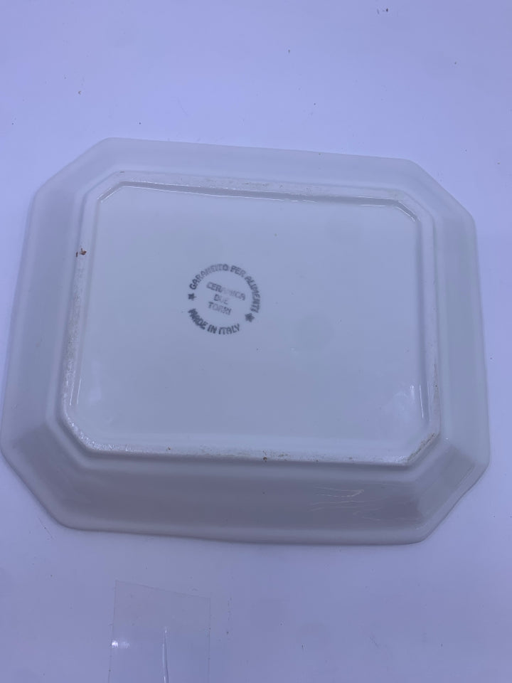 YELLOW W FLORAL SERVING PLATE .