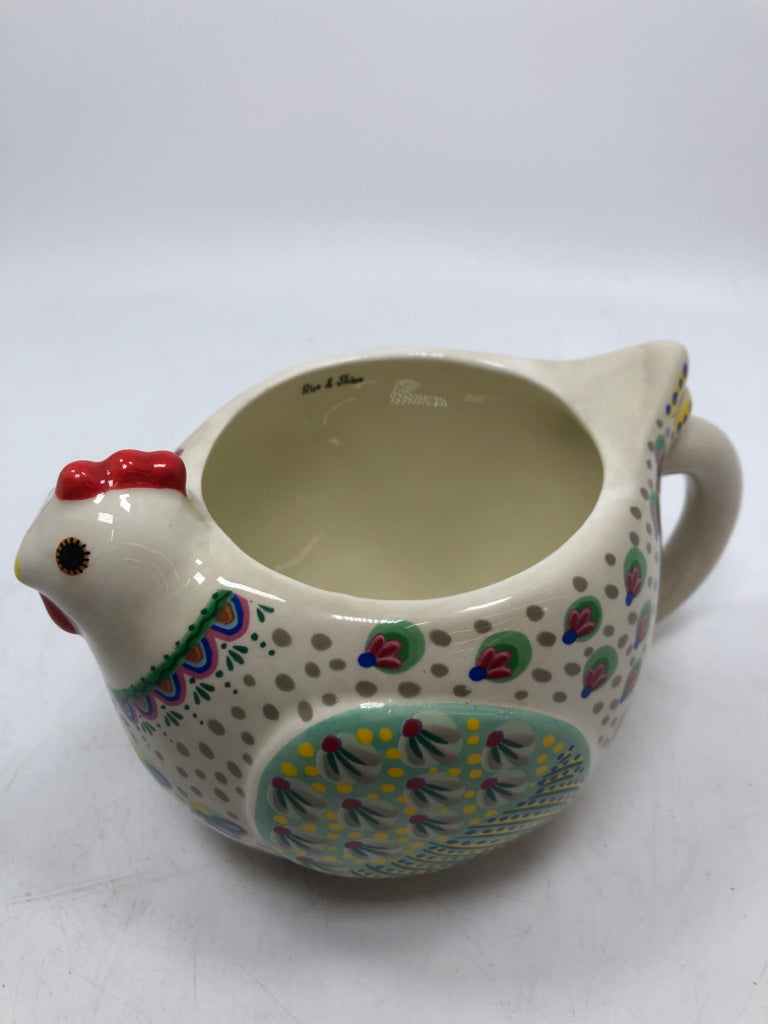 HEAVILY DETAILED CHICKEN MUG.