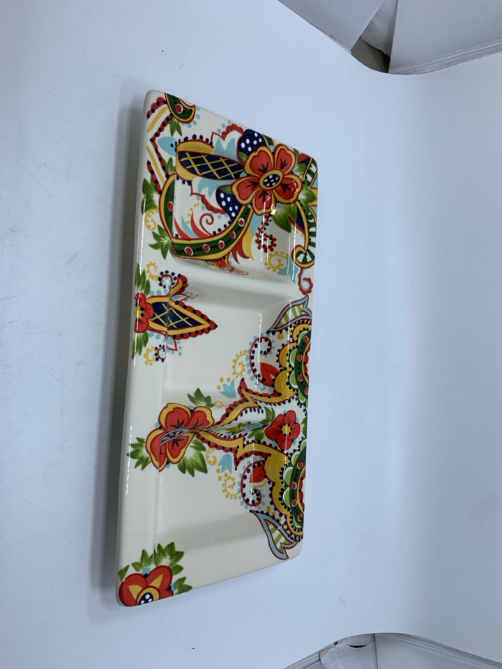 3 DIVIDED RECTANGLE SERVER PAISLEY PATTERN.