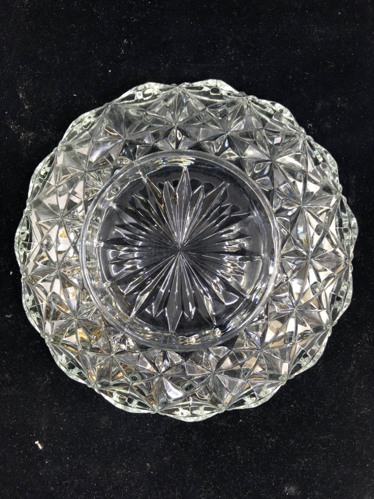 CUT GLASS FOLDED EDGE BOWL.