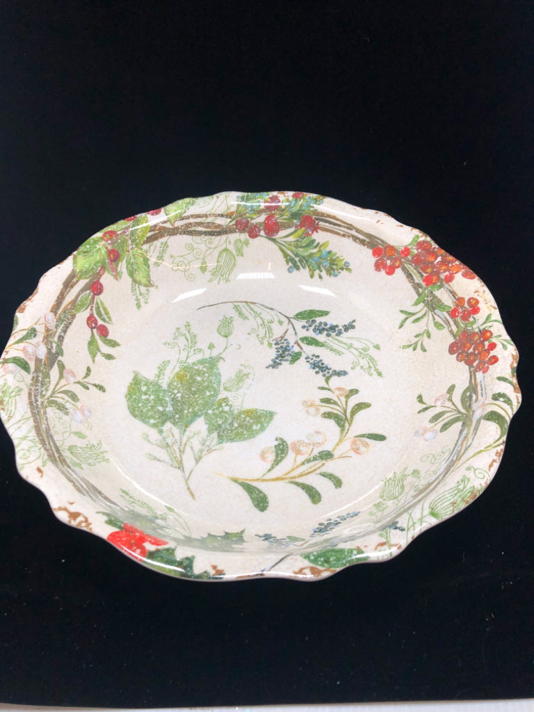 LARGE HOLLY MELAMINE SERVING PLATTER.