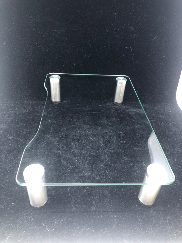 GLASS DESK RISER.