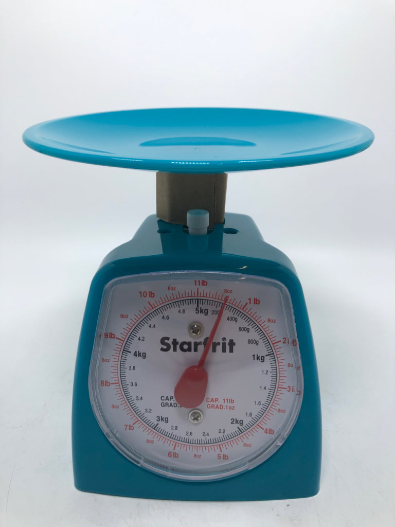NIB BLUE STARFRIT KITCHEN SCALE.