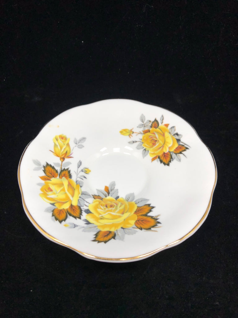 VTG YELLOW ROSE CUP/SAUCER.