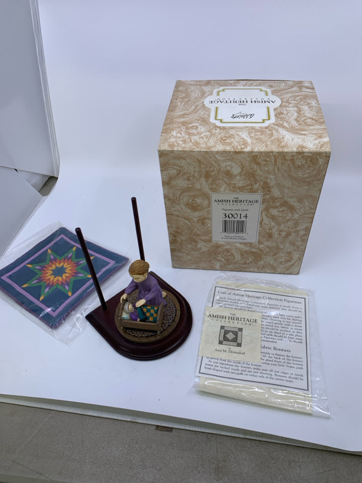 GIRL WITH DOLL IN CRADLE- AMISH HERITAGE COLLECTION.