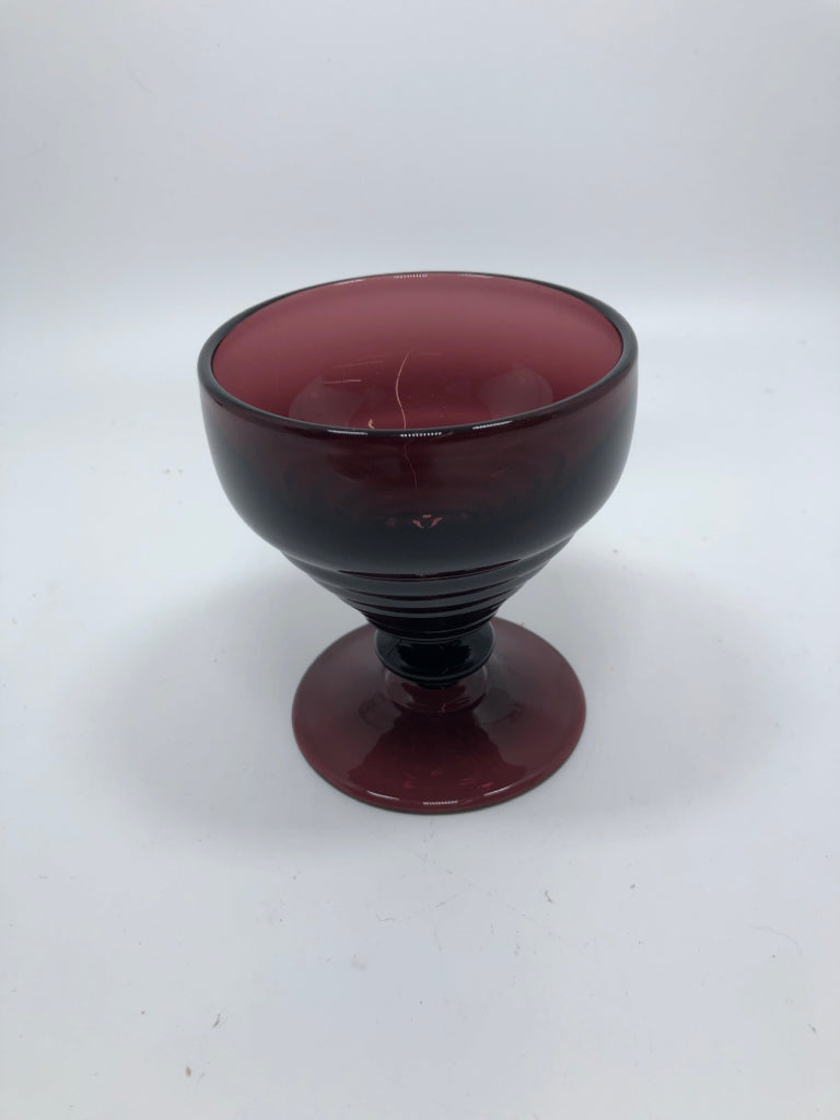 4PC SM PURPLE GLASS GOBLETS.